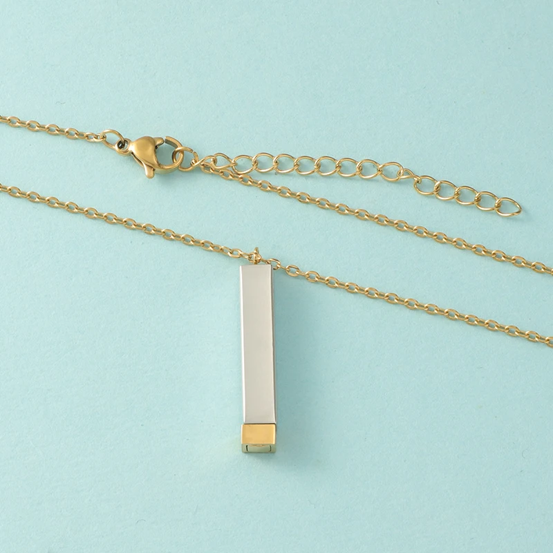 Fnixtar 10 Stück versteckte Anhänger-Charms, hochglanzpoliert, Edelstahl, quadratisch, Würfelstange für DIY-Halskette, Schmuck, Freunde, Liebhaber – Detail 11