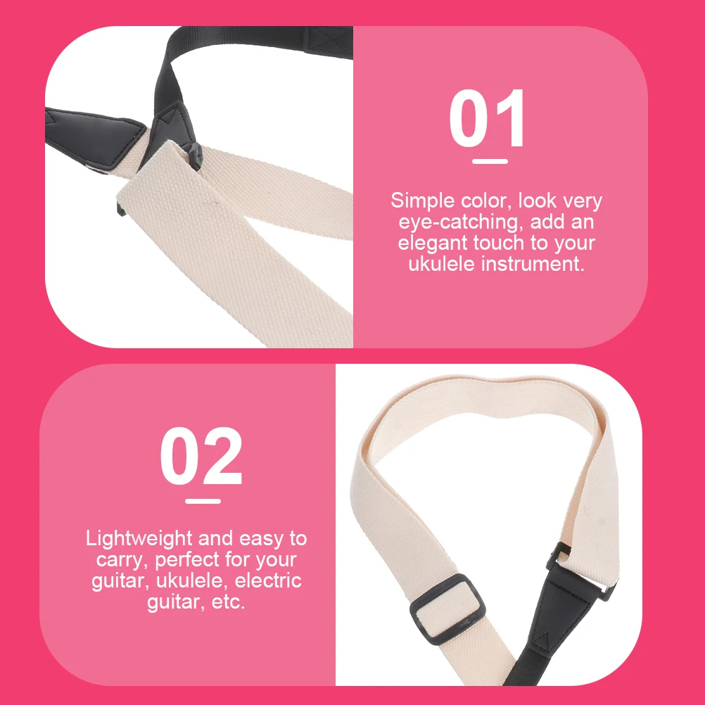 

Adjustable Durable Ukulele Strap Simple Color Lightweight Cotton Ukulele Sling Stylish Shoulder Belt For Guitar Electric Musical