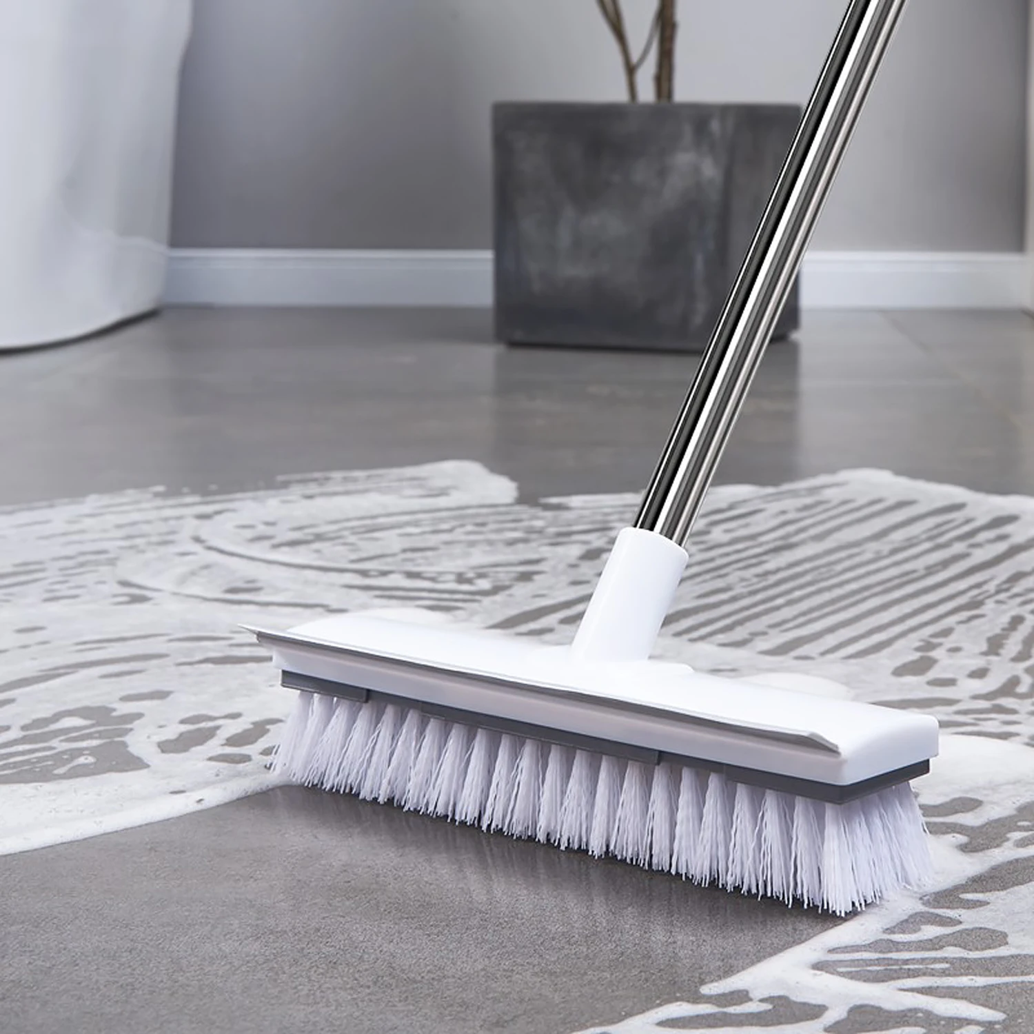 Bathroom Floor Brush 2 In 1 Wash the floor Brush the ground Seam Brush Tile Long Handle Wall Wash Toilet Cleaning