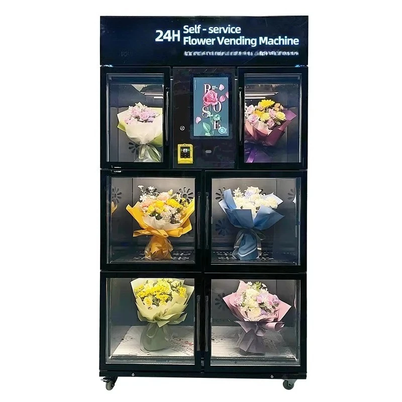 

FOODLINE Customized Office Flower Vending Machine Mini Smart 24H Unattended Refrigerated for Bouquet