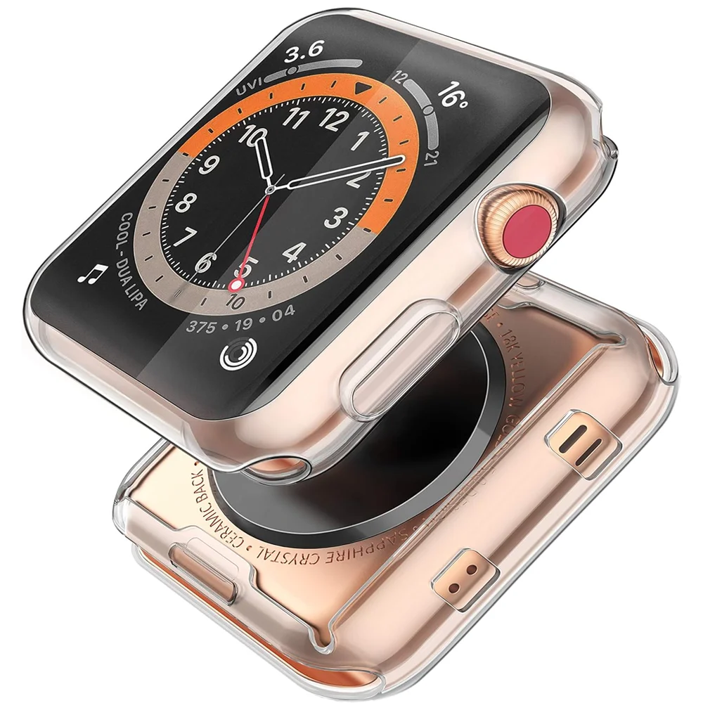 Apple Watch用tpuスクリーンプロテクター,バンパーカバー,iwatchバンド用アクセサリー9, 8, 7, 6, 5, 4, 3,se,41mm, 45mm 44mm、42mm、40mm