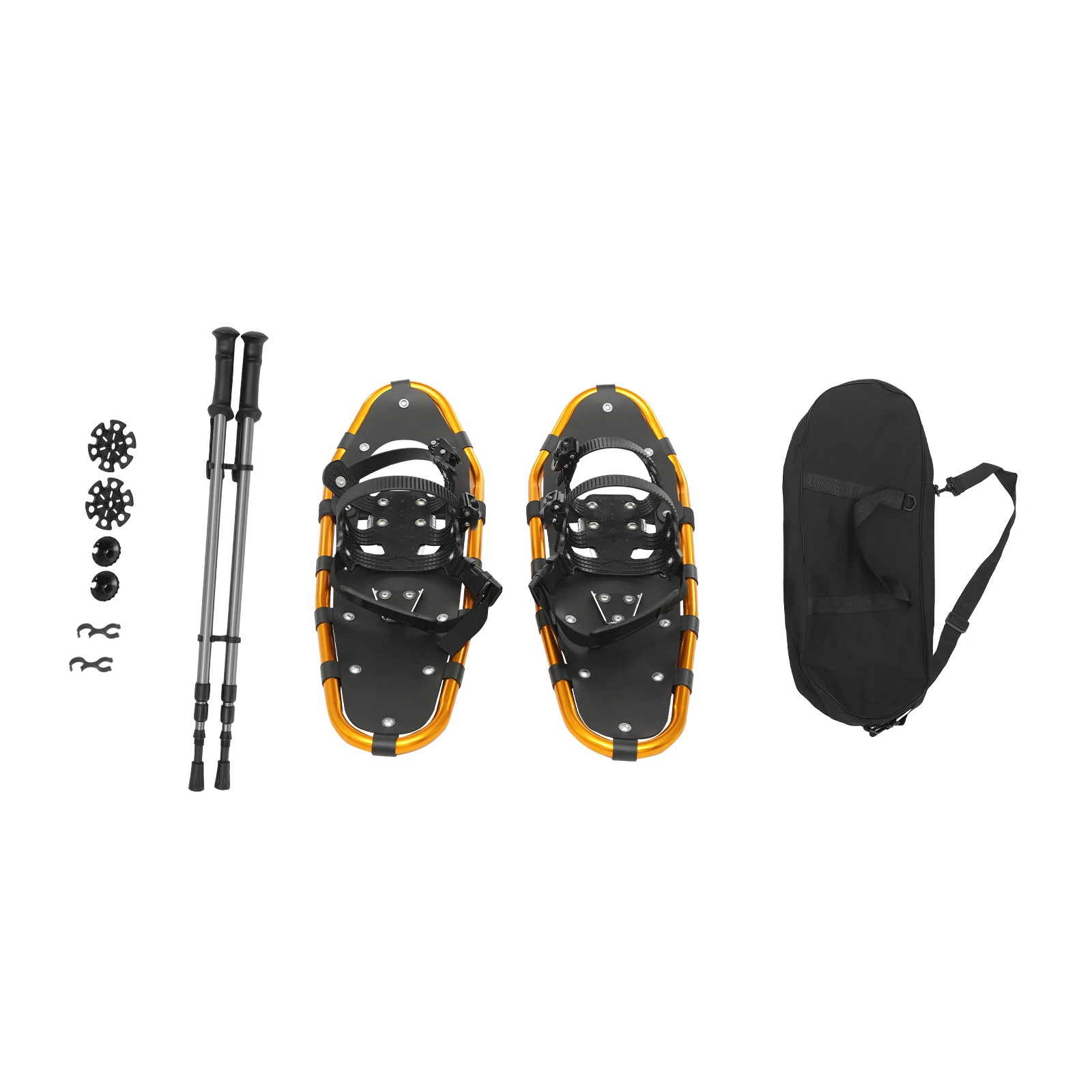 

25 Inch Snowshoes for Adults 110-220lbs with Adjustable Trekking Poles & Carry Bag Aluminum Frame for Men Women