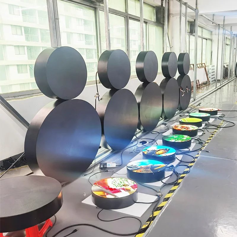 HD High Refresh 3840HZ Indoor P2.5 Round LED Display Single Side Circle Sign Flat Round LED Wall LED Round Video Screen