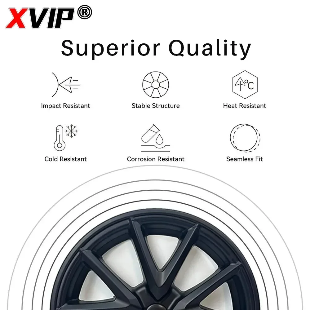 XVIP Sport Style 4PCS HubCap 18\'\' For Tesla Model3 2021-23 Replacement Automobile Rim Cover Wheel Cover Glossy Matte White Black