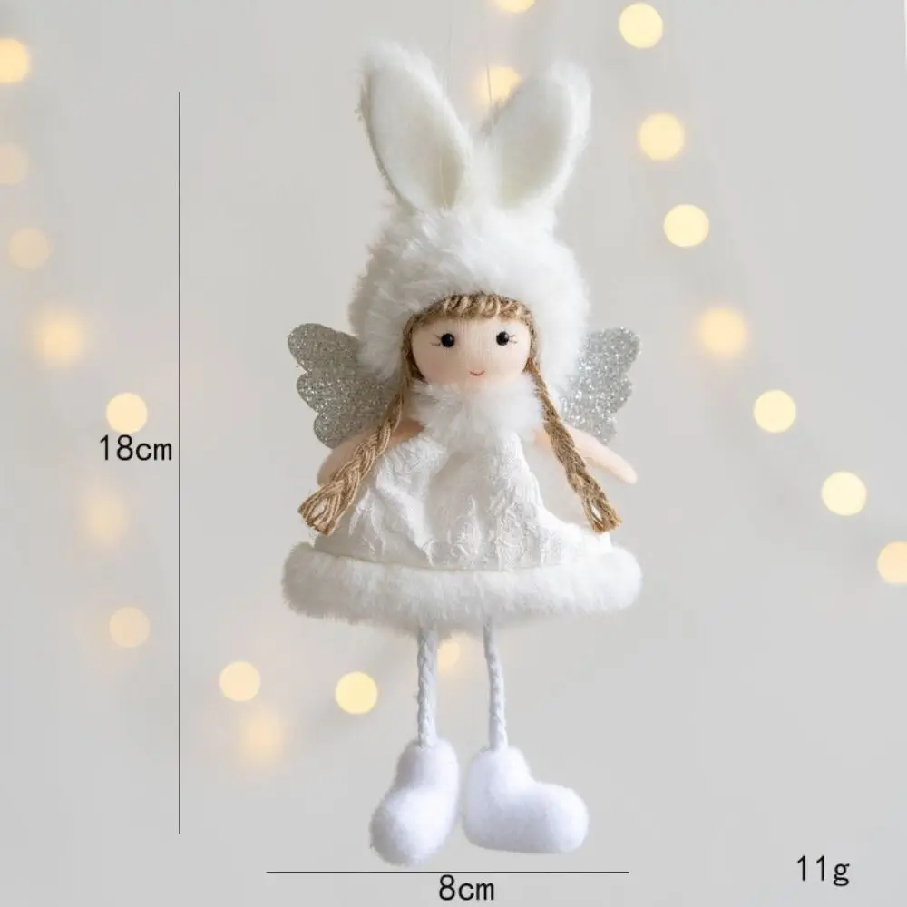 Multicolor Christmas Hanging Pendants Plush Angel Girl Doll Drop Ornaments Festival Favor Embellishment Xmas Tree Decorations