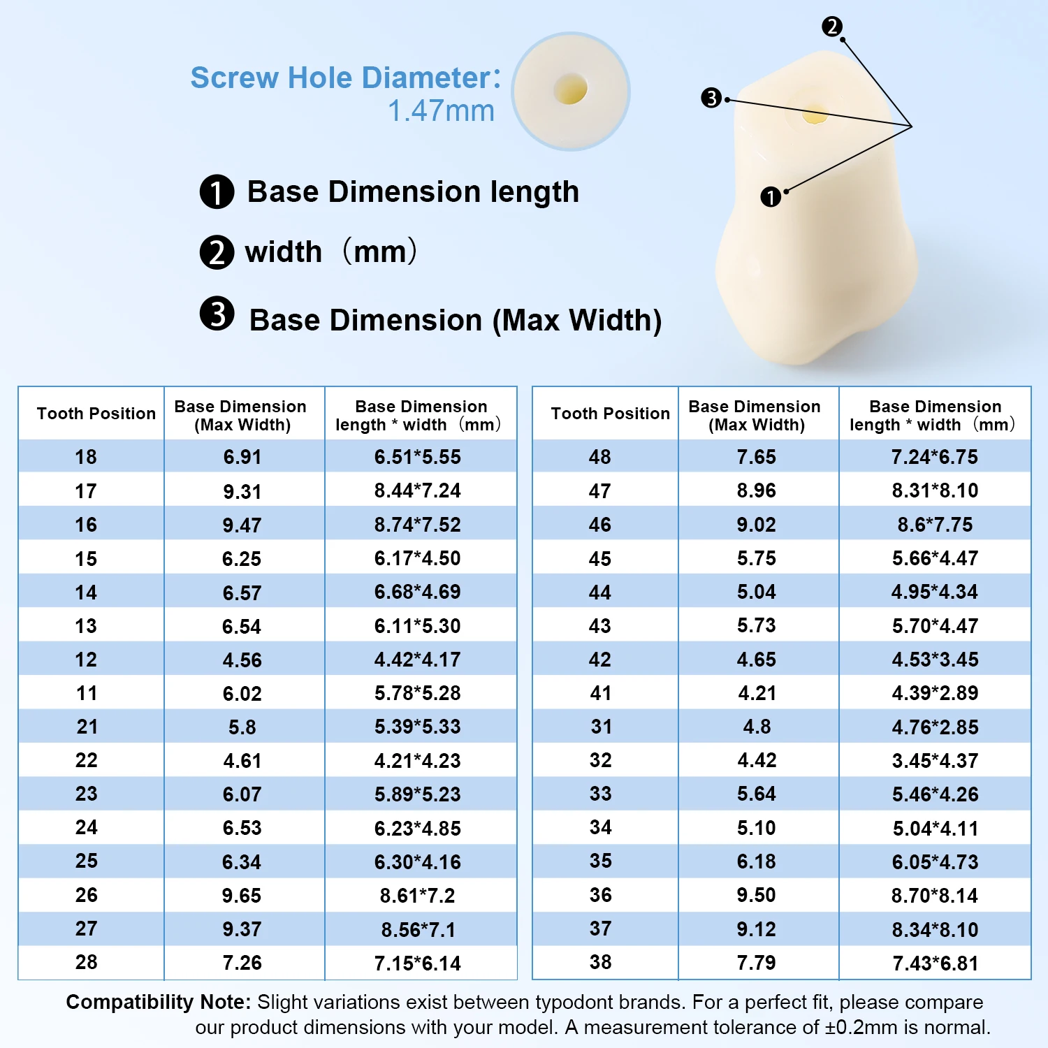 

32Pcs Dental Practice Teeth Model Typodont Acrylic Set Crown Resin Denture Teeth Prep Endo Study Model Replacement Screw