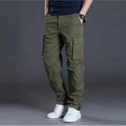 Men's Cargo Pants Cotton Black Work Pants Large Size New Summer Casual Climbing Joggers Man Sweatpants Spring Autumn Trousers