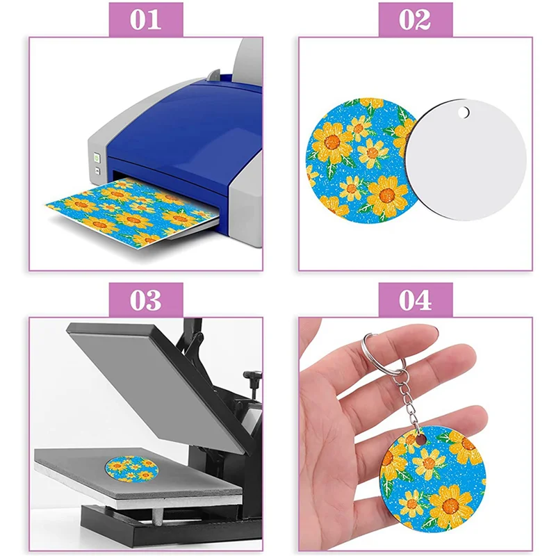 

A19F-720 шт., сублимационные заготовки, набор брелоков, круглые брелоки для ключей, сублимационные заготовки для орнаментов, теплопередача, брелок с кисточками