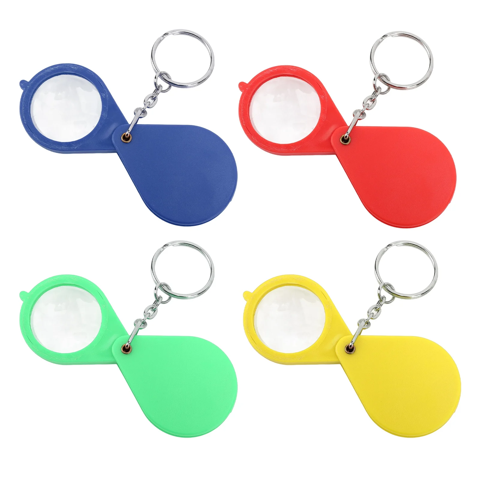 Magnifier Keychain 10X Magnification Foldable Portable Mini Magnifying Glass with Key Ring for Outdoor Reading