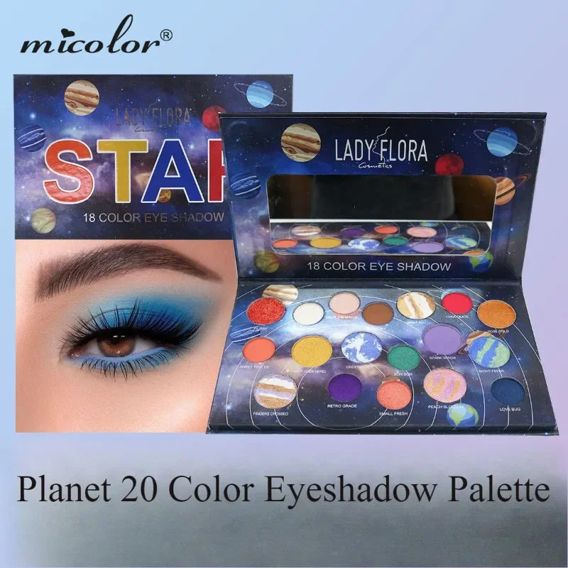 Micolor Planet 18 Colors Eyeshadow Palette Fine Shimmer Matte Chameleon Eyeshadow Cosmetics European and American Beauty