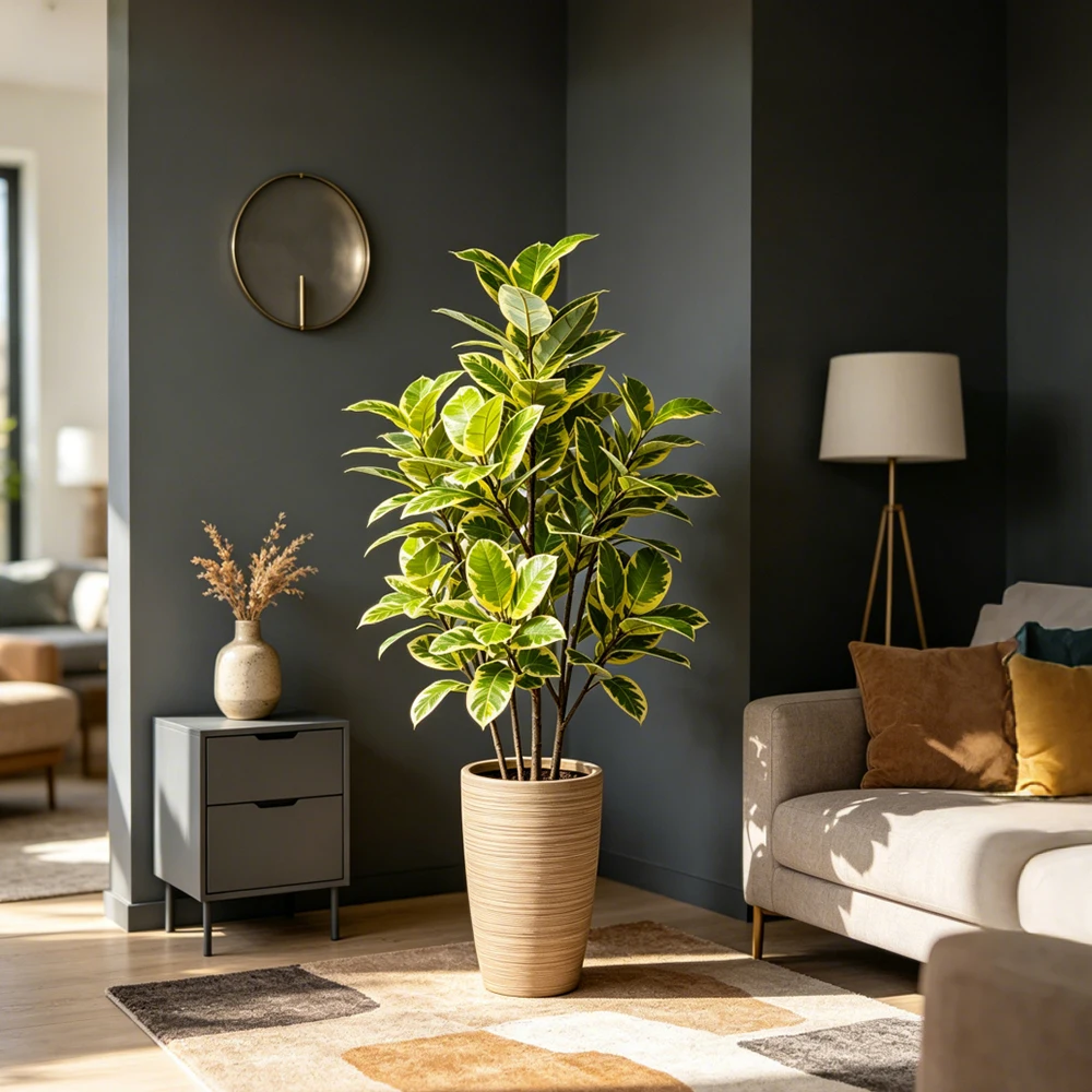 Sztuczna palma gumowa, drzewo – Rubber Plant Ficus recenzja i cena