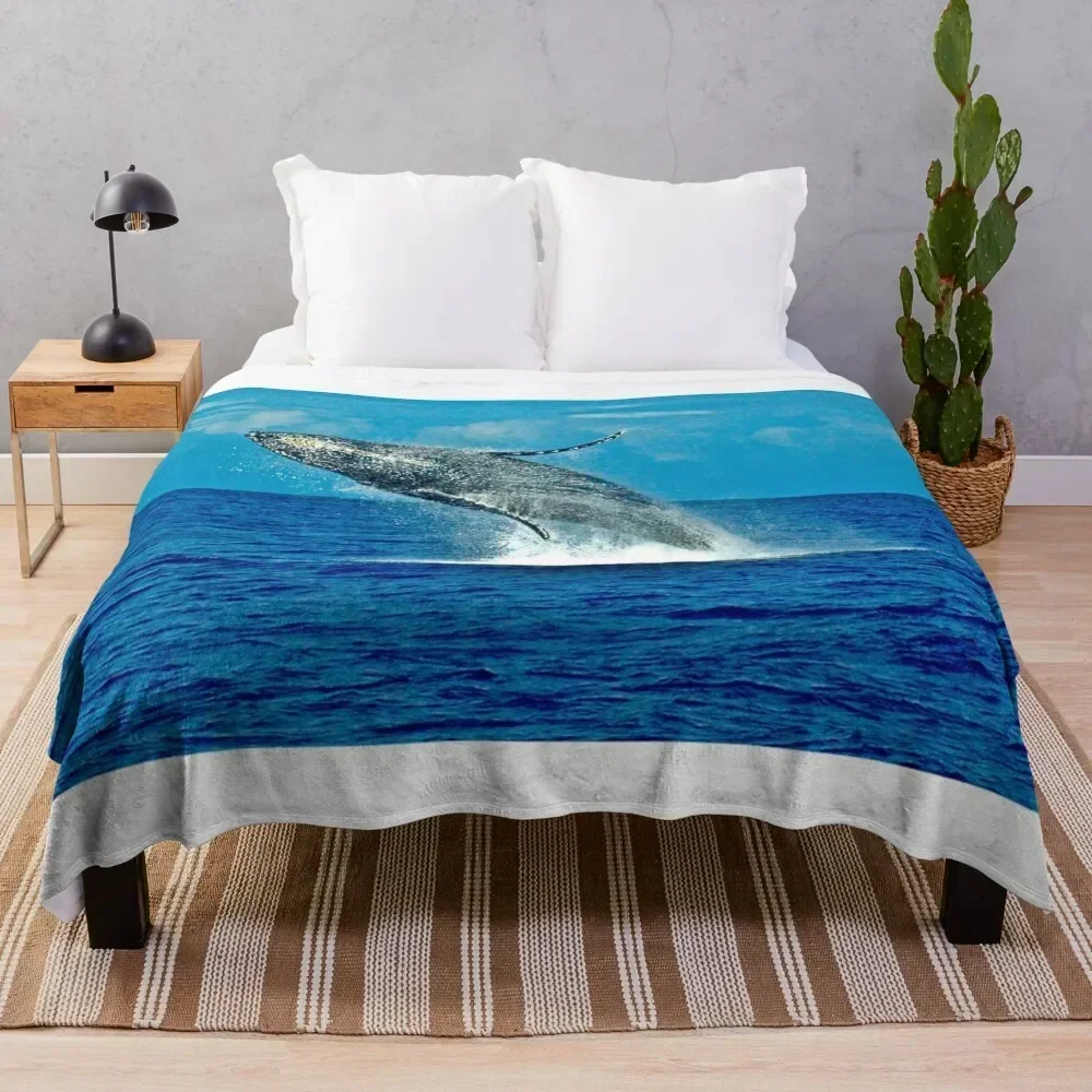 Humpback Whale Throw Blanket Travel Size Cozy Blanket for Plane Train