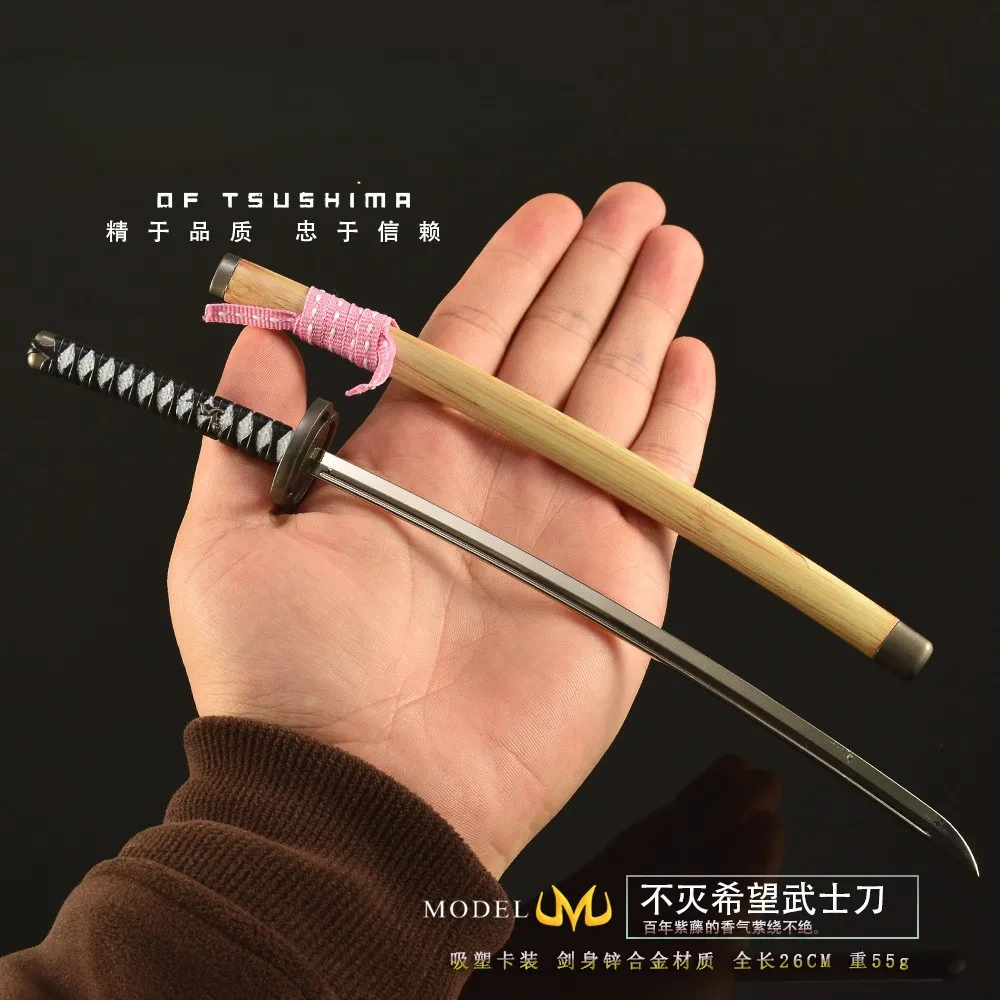 كاماكورا عصر لا قابل للتفكيك الأمل سيف ساموراي 26 سنتيمتر لعبة الشكل الطرفية المعادن كاتانا نموذج تمثال سطح المكتب هدية عيد ميلاد لعبة #1