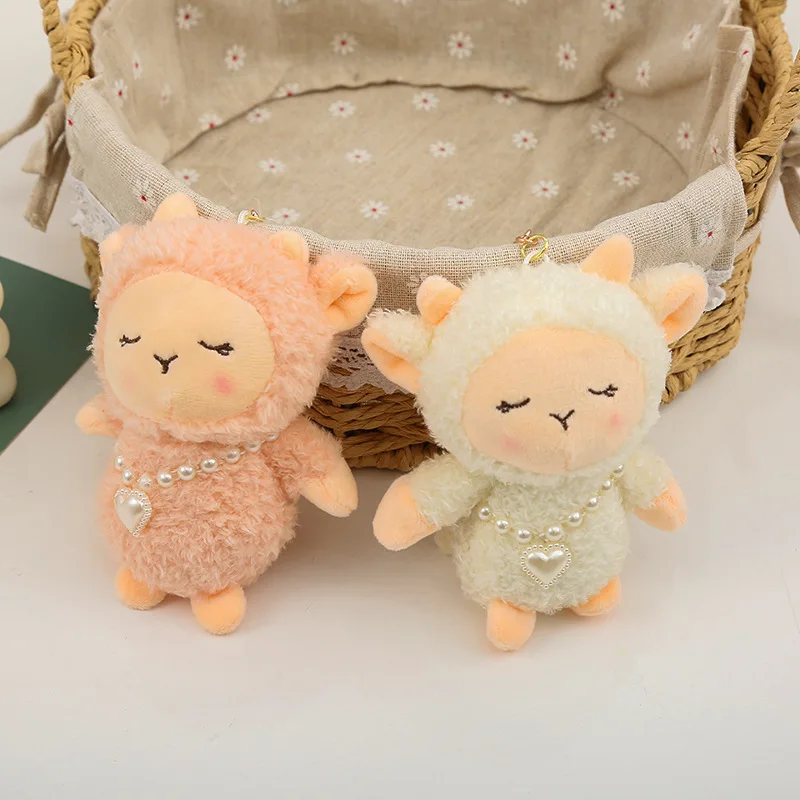 1 Pcs New Cartoon Cute Plush Sheep Charm Keychain Kawaii Sheep Keychain Fashion Bag Charm Send Friends Birthday Christmas Gift