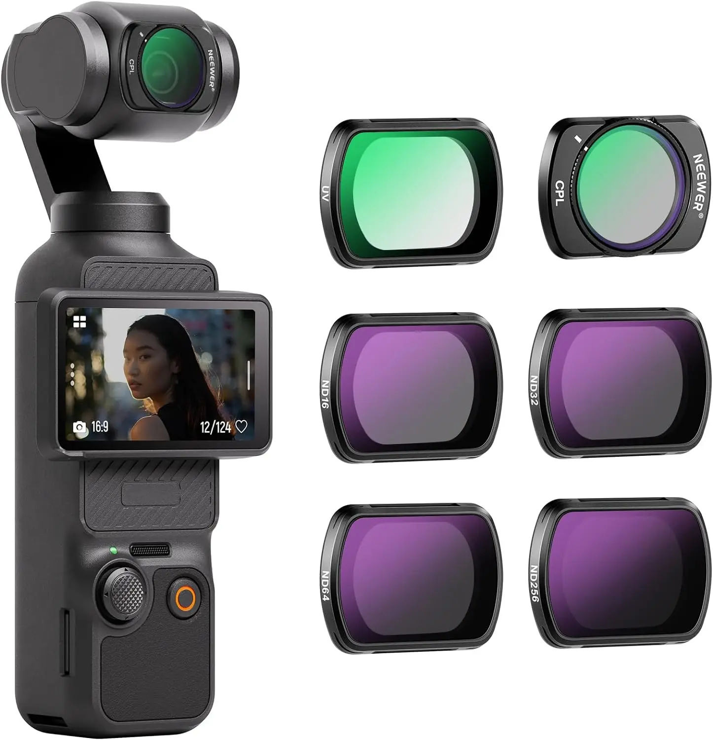 neewer-magnetic-nd-cpl-uv-filter-set-compatible-with-dji-osmo-pocket-3-6-pack-uv-cpl-nd16-nd32-nd64-nd256-cpl-filters