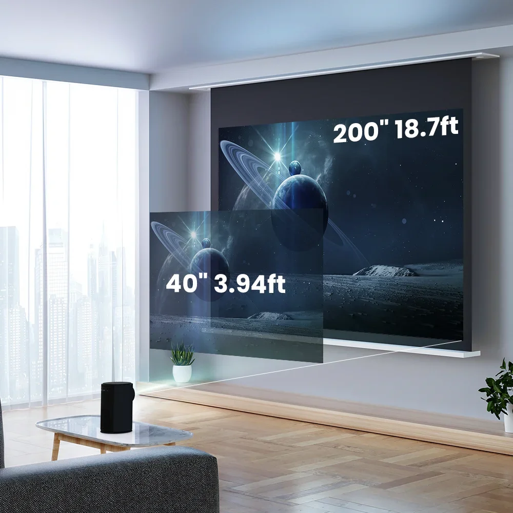 Proyector inteligente Android 9,0 para el hogar, altavoz incorporado, WIFI, interactivo, BT5.1, vídeo de EE. UU., cine en casa, teléfono LCD portátil