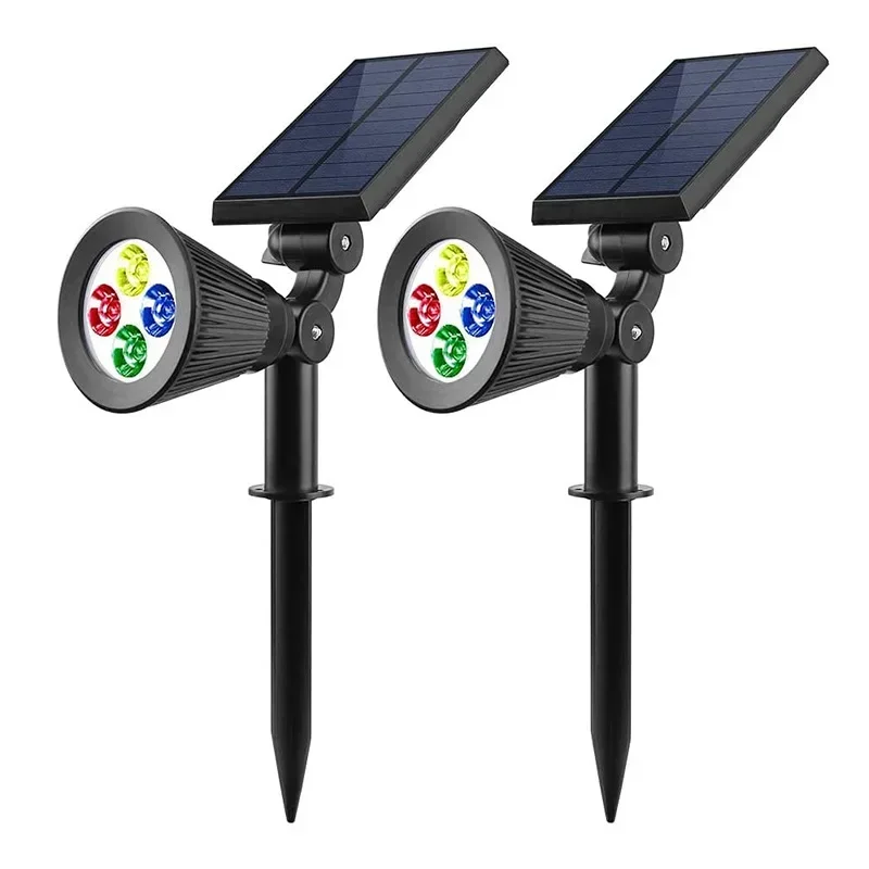 

New RGB Colorful 4LED 7LED Solar Lawn Light Spotlight Outdoor Garden Forest Courtyard Light Plug-in Floor Tree Lamps Wall Lights