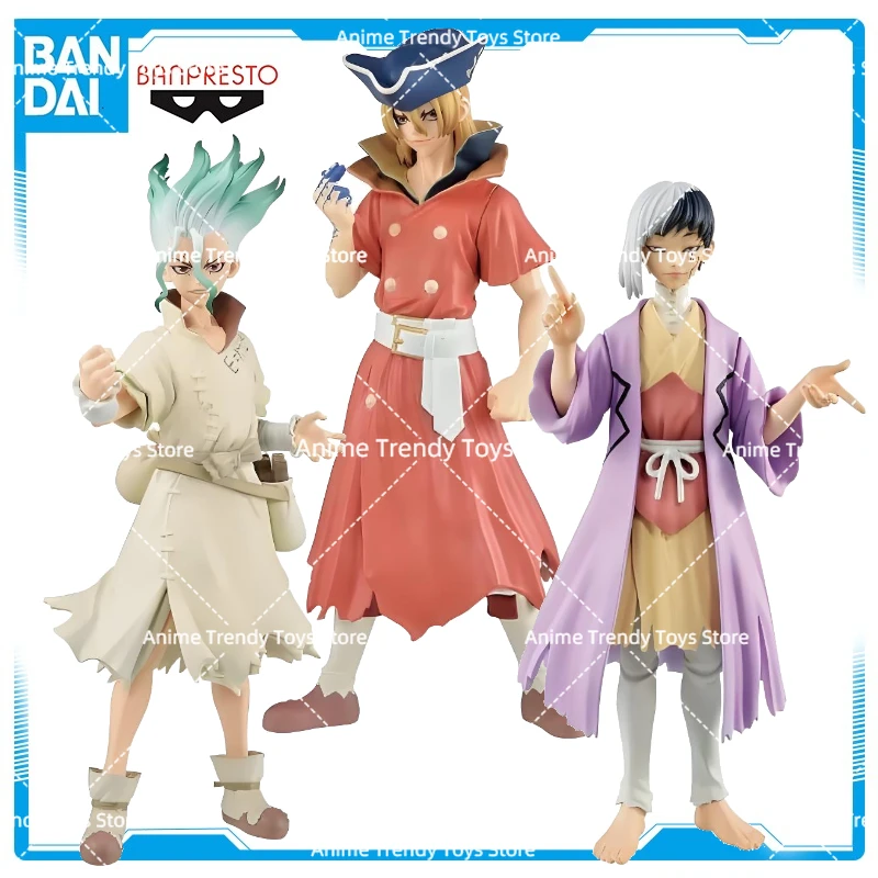 In Stock Original BANDAI Dr.STONE Ishigami Senku Nanami Ryusui Asagiri Gen FIGURE of STONE WORLD SPECIAL Anime Model Toy Gift WY
