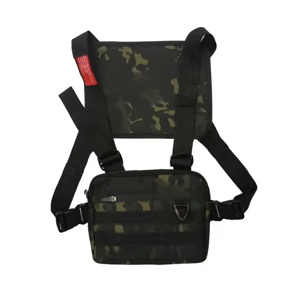 Chest Pocket Chest Front Pack Multi-functional Water Resistant Sports Vest Bag Lightweight Reflective Running Vest Bag Hiking