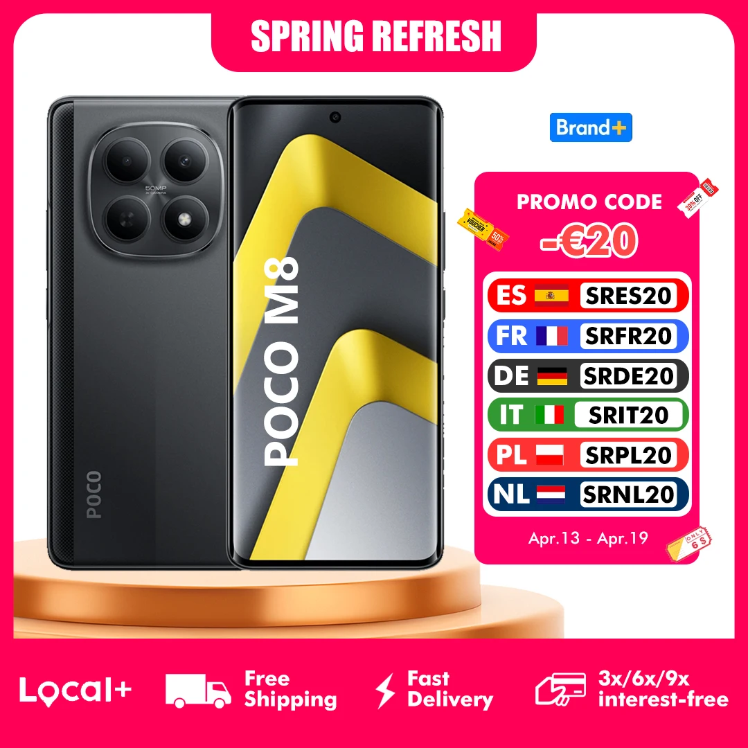 POCO M8 5G 8GB 256GB 512GB NFC Smartphone Qualcomm Snapdragon 6 Gen 3 5520mAh batterie 50MP caméra