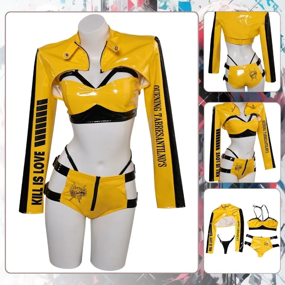 

Fantasy Kill Bill The Bride Cosplay Lingerie for Women Costume Disguise Jacket Shorts Female Outfits Halloween Carnival Suit