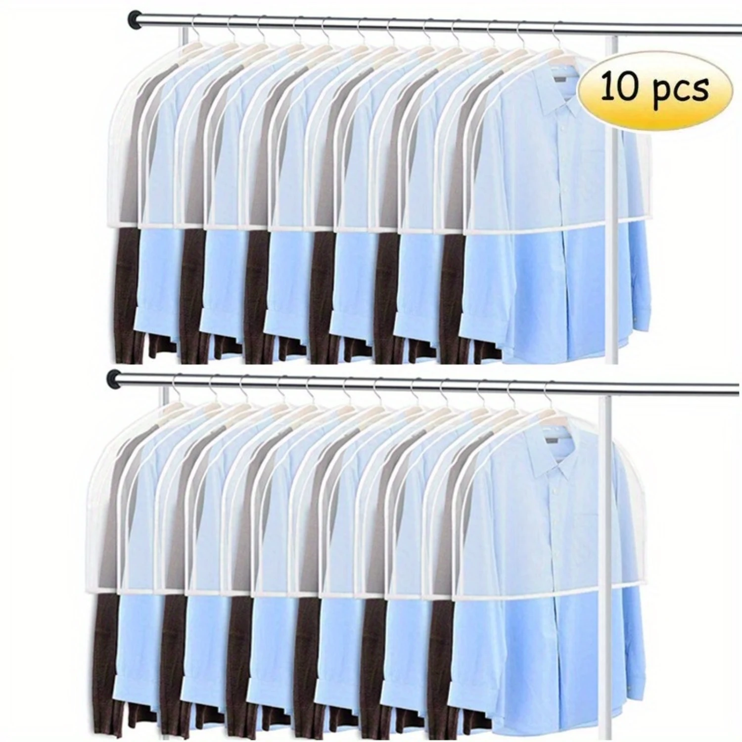 

5/10pcs Suit Shoulder Cover Bags, Durable Hanging Clothes Bags For Shirt, Suit, Dress, Coat, Portable Garment Protect Bag