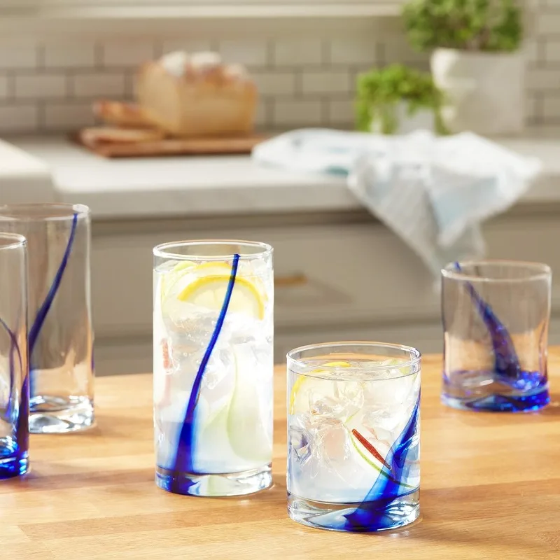 Imagem -04 - Libbey Blue Ribbon Tumbler And Rocks Conjunto de Vidro Drinkware Clear Lava-louças Rock 99104 Conjunto de 16 Peças