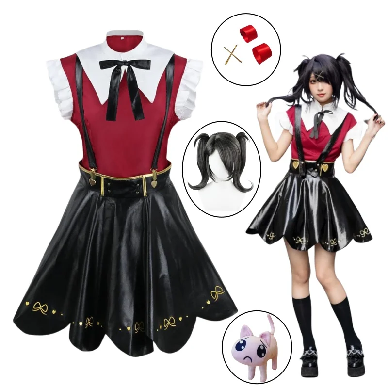 

Girl Overdose/Needy Cosplay Costume Wig Streamer Overload Ame KAngel Carnival Uniform Christmas Party Dress Clothes Halloween