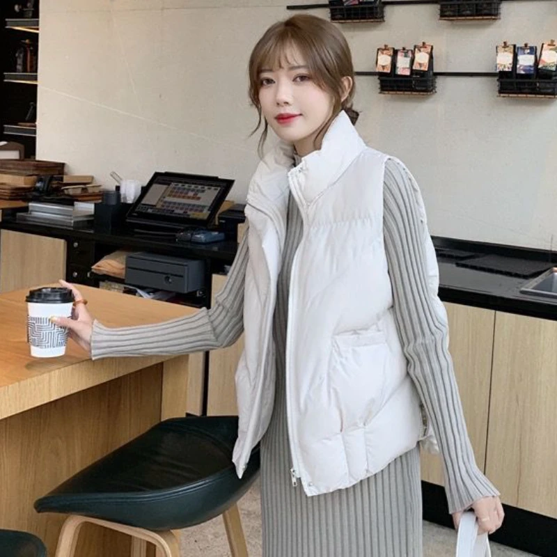 

2025 New Fashion Vests for Women Soft Warm Simple Basic Sleeveless Outerwear Stylish Young Students Ulzzang Chic Baggy Ladies