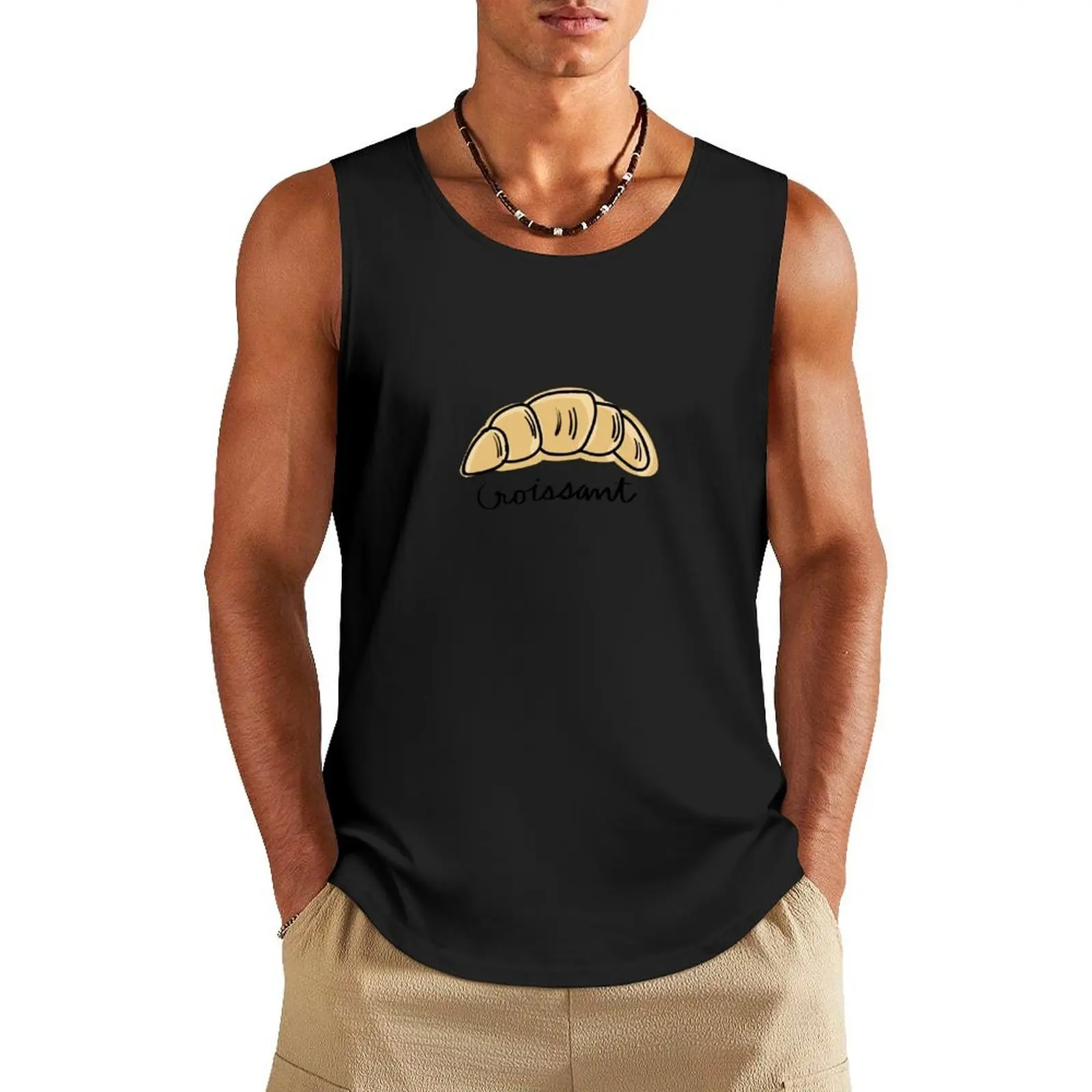 

croissant Tank Top sports vest male top gym summer clothes man 2025