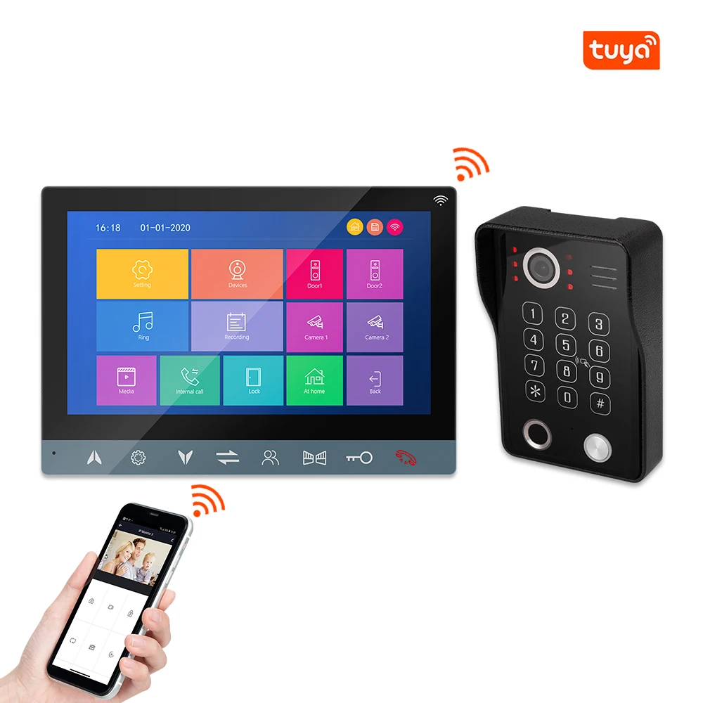 Wired Intercom System for Apartment, Video Doorbell Phone, Smart Life Home Camera, Telefone Android