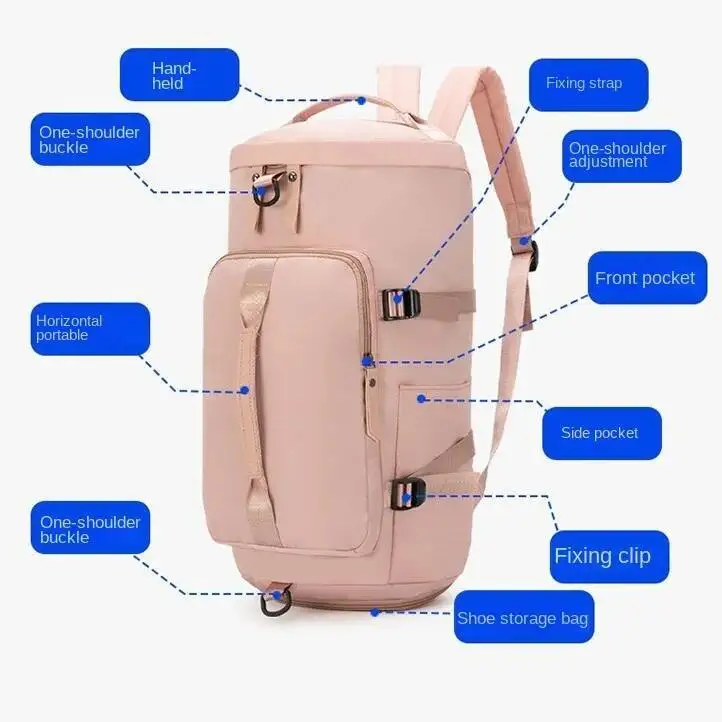 Mode grote sportzwemmen fitnesstas met droge en natte scheiding, onafhankelijke schoenencompartiment reistas