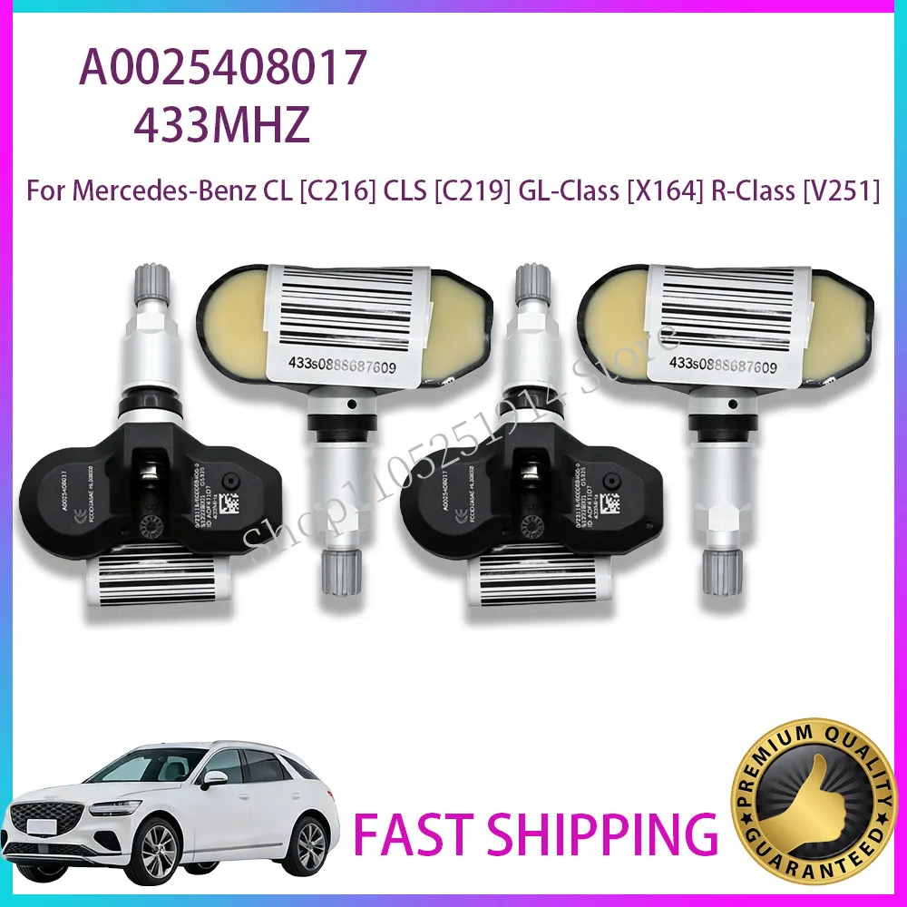 Tire Pressure Sensor Monitoring Sensor A0025408017 For Mercedes-Benz CL [C216] CLS [C219] GL-Class [X164] R-Class [V251] 433MHz