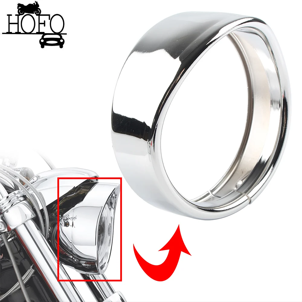 

5.75'' Visor Headlight Trim Ring 5 3/4" Motorcycle Head Lamp Bezel Decorative Ring For Harley Dyna VRSCB XL883 XL883L 833 FXLR