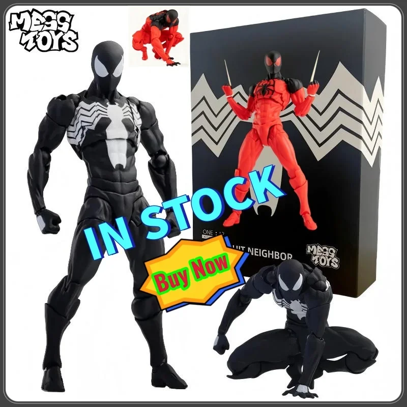 

2026 IN stock Mess Toy Scarlet Spider Kaine Parker Action Figure - Black & Red Spiderman Symbiote Anime Collectible Gift Toy
