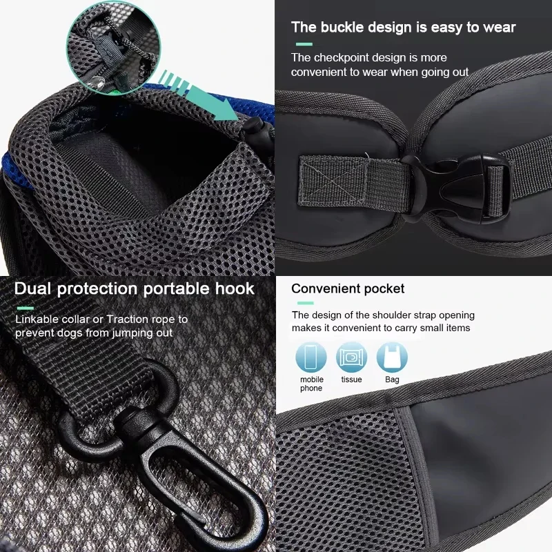 CANBOUN Pet Cat Dog Carrier Zaino da viaggio Tote Borse a tracolla Mesh Sling Carry Pack Pet Carrying Supplies Crossbody Spalla Ba