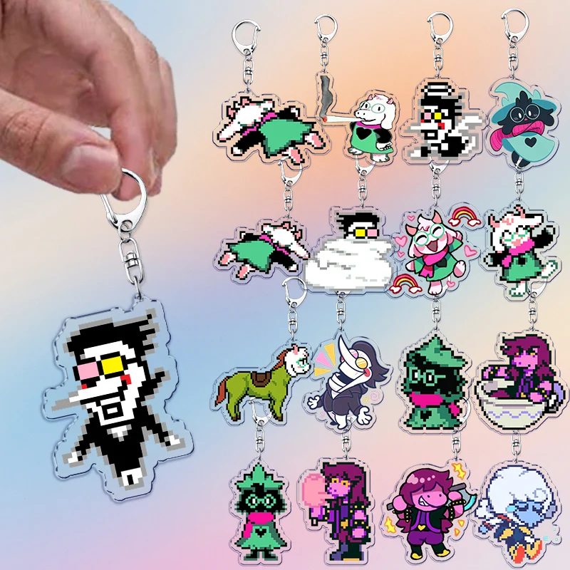 Lindo juego Deltarune Ralsei llaveros para accesorios Kris Susie Spamton Undertale joyería llaveros Chibi encanto amigos regalos