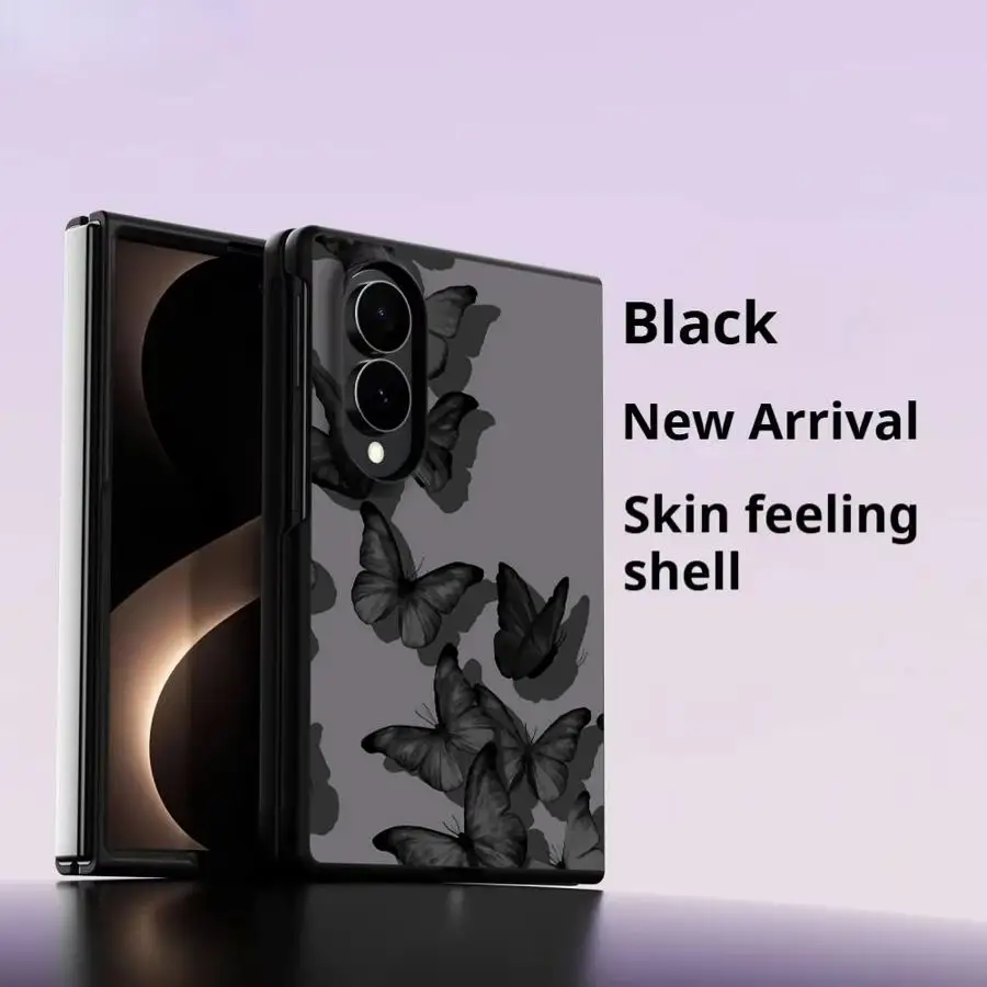 Case for Samsung Galaxy Z Fold 8 ZFold Wide Z Fold8 Wide ZFold8 Luxury Phone Cover Black Butterfly Elegance