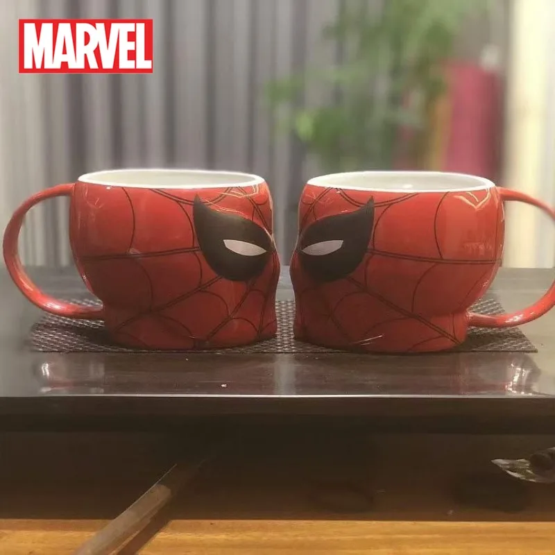 

Marvel Spider Man Mug Red Ceramic Thick Cartoon Anime Cool Character Dormitory Office Home Coffee Milk Water Cup Couple Gifts