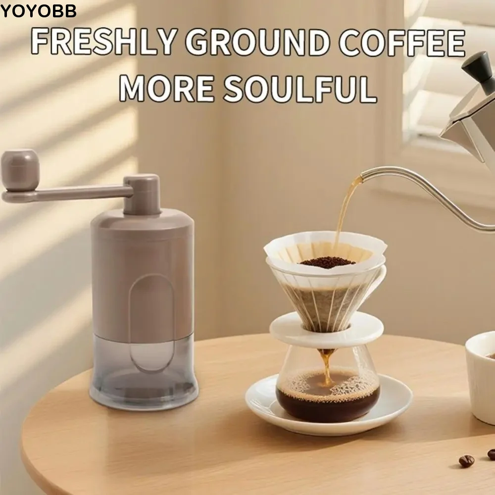 

Portable Manual Coffee Grinder Adjustable Grind Clear Powder Container Small Coffee Mill Handheld Plastic Spice Grinder