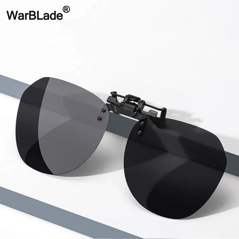 Vintage Polarized Flip Up Clip on Sunglasses Men Driver Driving Anti Glare Night Vision Glasses Cycling Fishing Goggles Eyewear