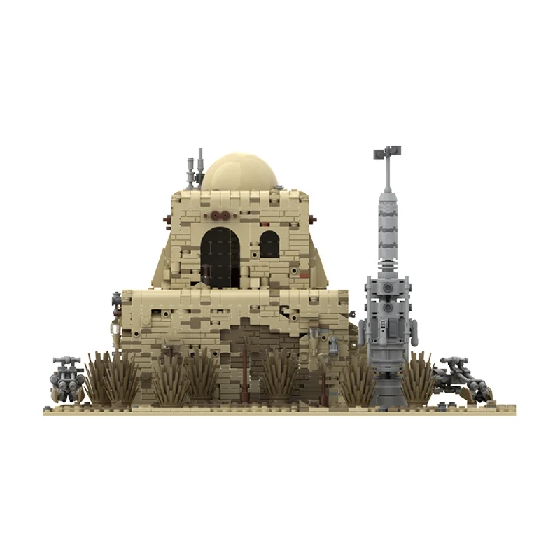 [1805 Pieces] Tatooine-Style House Building Model, Modular Design with Interior, Suitable for Adults and Teens building blocks