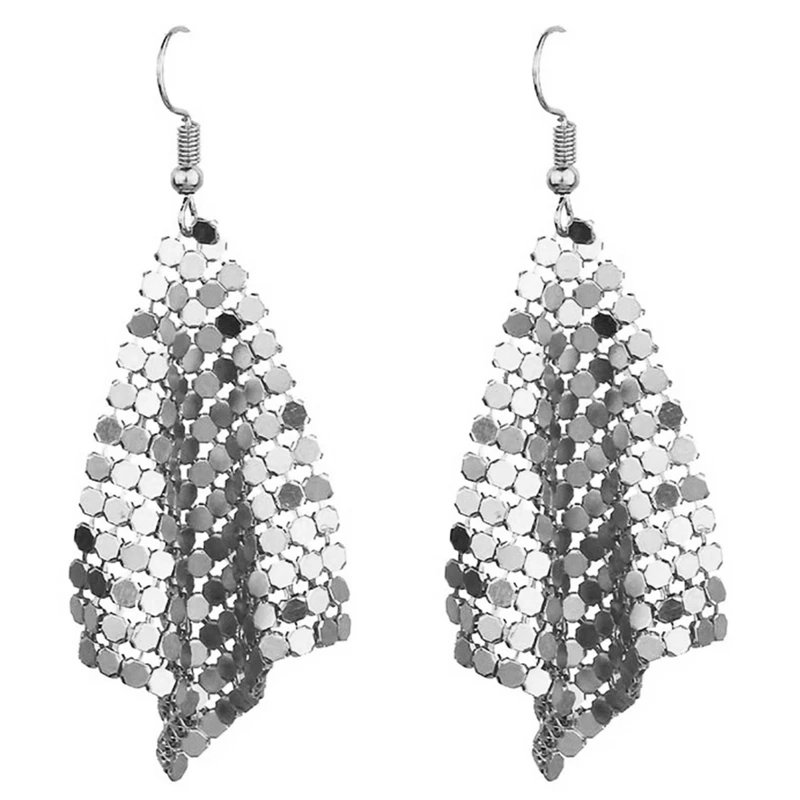 Pendientes largos de borla de lentejuelas de moda coreana, pendientes cuadrados a escala variables, fiesta de baile latino, venta al por mayor