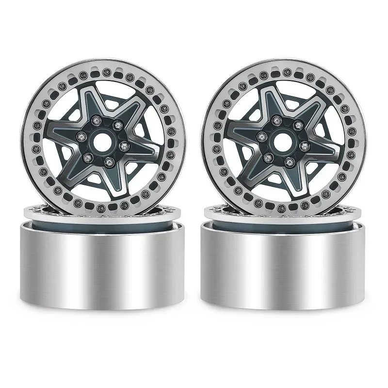 2.2-inch RC Beadlock Wheel Rims for 1/10 Axial SCX10 TRX4 TRX6 D90 Wraith Capra RC Crawler Aluminum Alloy Wheel Upgrade Parts 2
