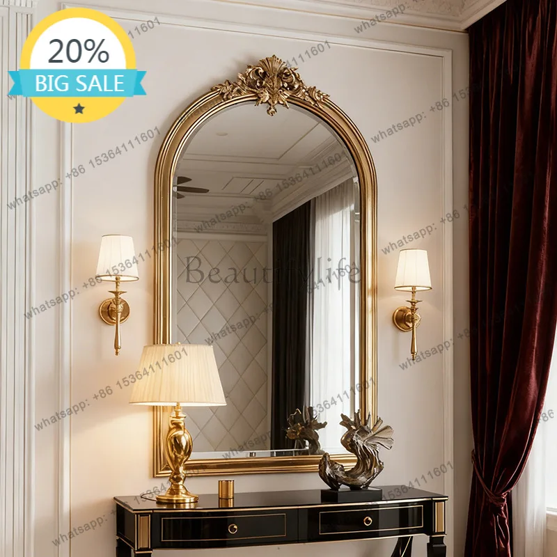 

D36French retro makeup mirror American bathroom toilet sink vanity mirror