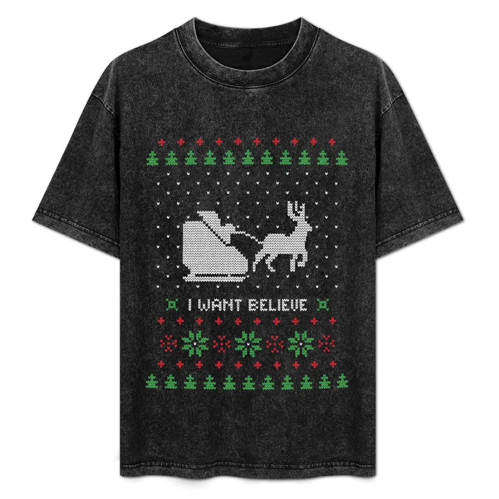 

i want believe ugly christmas sweater T-Shirt Trend Art Print T-Shirt