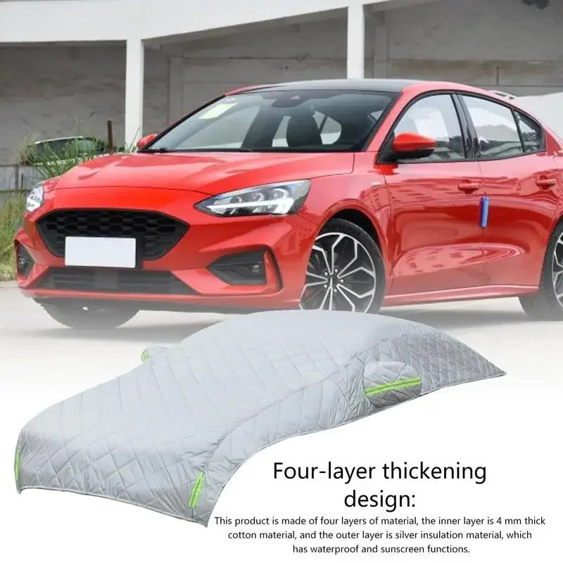 

Snow Car Cover Thicken Waterproof Breathable Half Car Cover Dustproof Snowproof Snow Car Cover For Most Cars Sedan And Suv Amagi