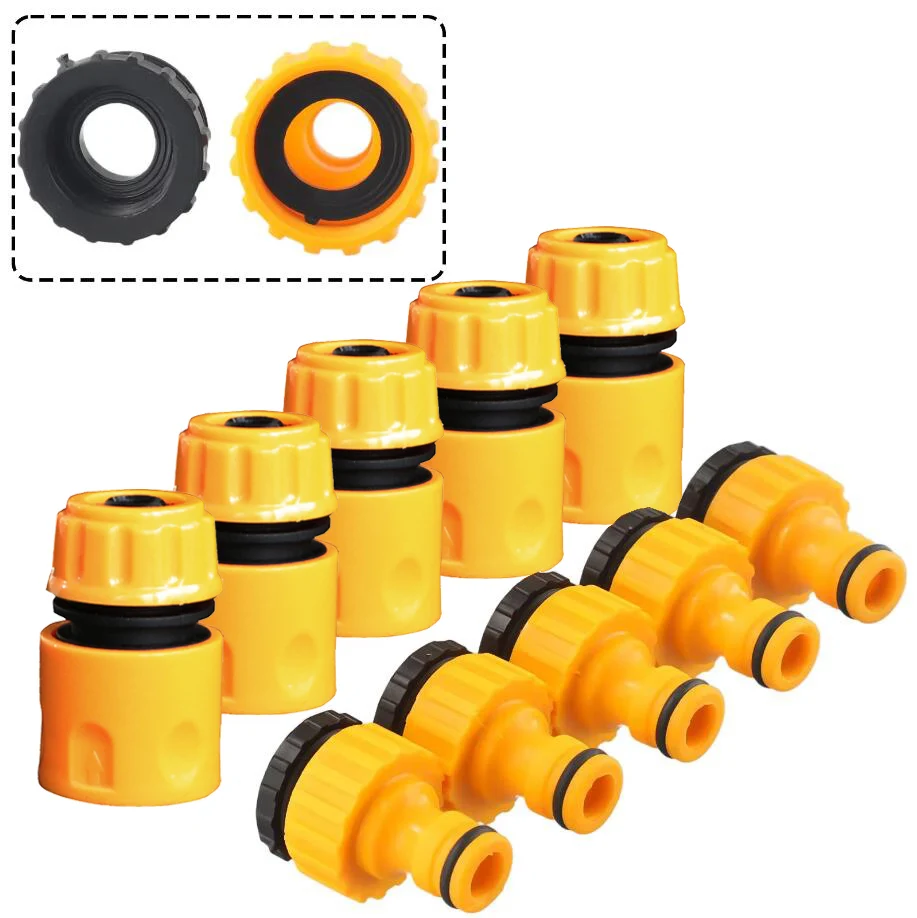 Conector de manguera rápida, adaptador de grifo de riego de jardín de 3/4 y 1/2 pulgada, conector de grifo roscado.