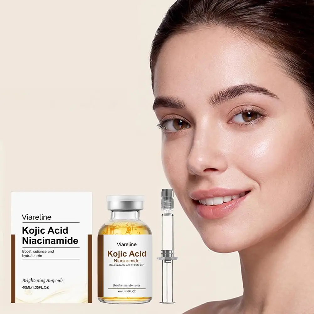 40ML Original Kojic Acid Niacinamide Serum Efficient Facial Essence Needle Tube Boost Radiance Hydrate Skin Brightening Ampoule