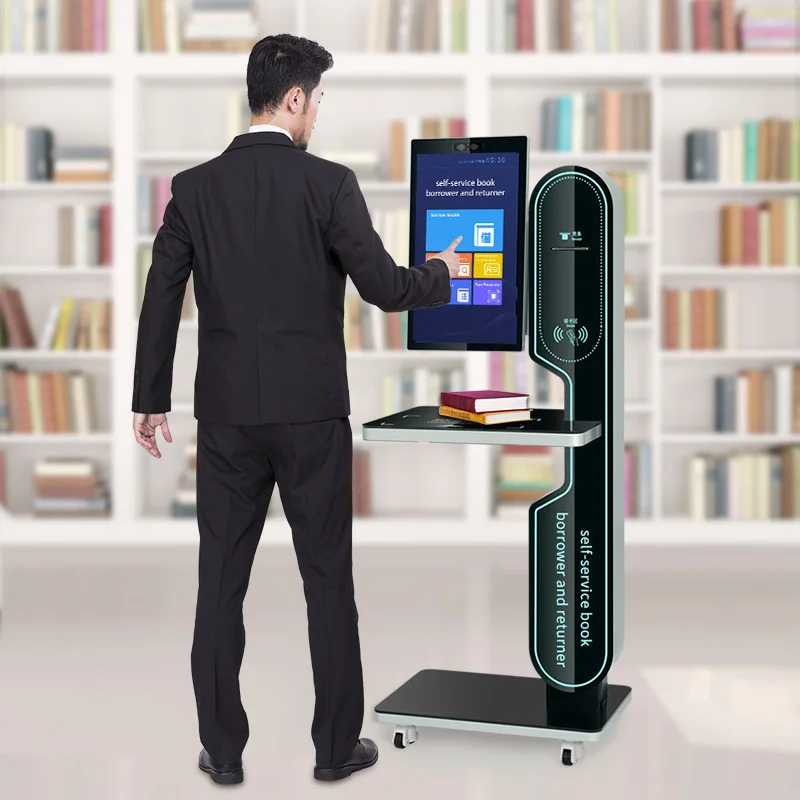 Xishida XSD-BRD215A RFID Book Self-service Kiosk With Floor Stand UHF Tag Module Ffid Reader/Card Library Return System